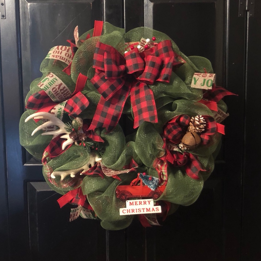 Gorgeous handmade deco mesh Christmas wreath
